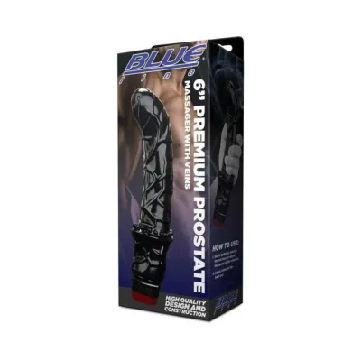 Blue Line 6 In Premium Prostate Massager With Veins