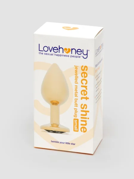 Lovehoney Jeweled Gold Metal Small Butt Plug 2.5 Inch