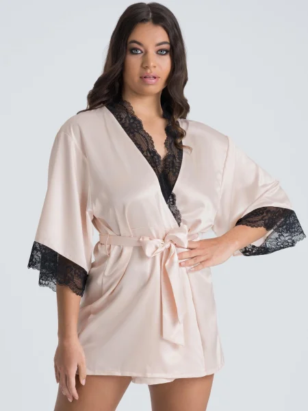 Lovehoney Jewel Satin Pearl Blush Robe
