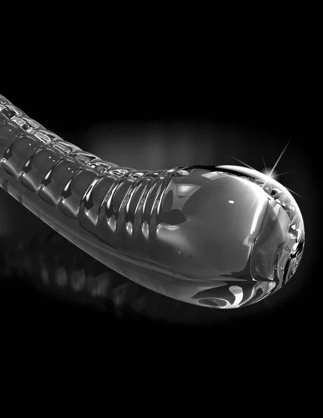 Icicles No. 88 G-Spot Glass Textured Dildo with Removable Suction Cup 6 Inch