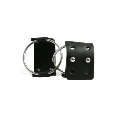 Sex Mischief Vegan Leather Cuffs with Interlocked Ring Connectors