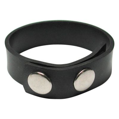 KinkLab 3 Snap Cock Ring Black Rubber Adjustable Cock Ring