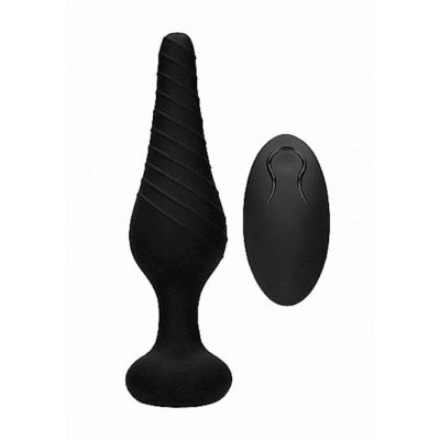 No 77 Remote Controlled Vibrating Anal Black 4 Inch