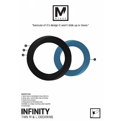 Infinity Thin M and L Cockring Black
