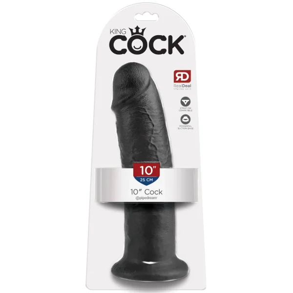 10" Veined & Girthy Black Suction Cup Dildo