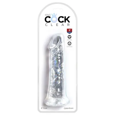 King Cock Clear Dildo With Balls 8 Inch 8 Inch