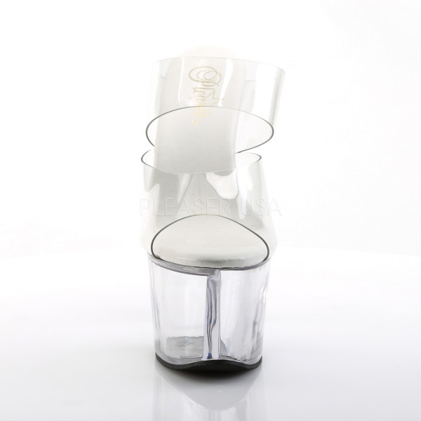7 inches Heel, 2 3/4 inches All Vegan PF Two Band Slide — image 2 of 4