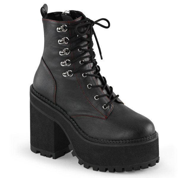 4 3/4 inches Heel, 2 1/4 inches PF D-Ring Lace-Up Ankle Boot, Side Zip