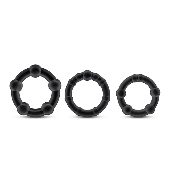 Stay Hard Beaded Cockrings - 3 Pack - Black — image 9 of 10