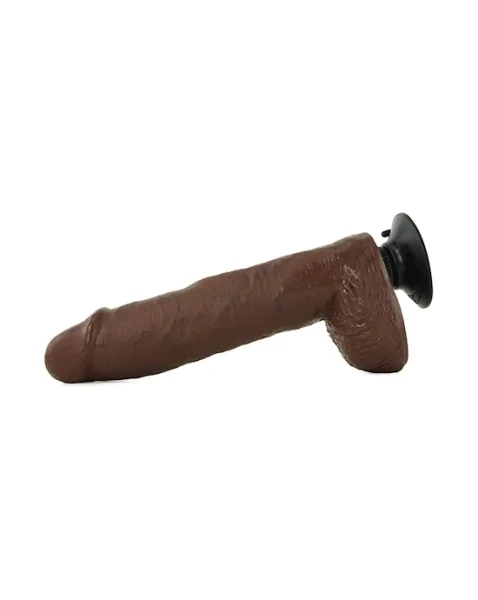 King Cock 10 Inch Vibrating Dildo With Balls - Brown - 10 Inch