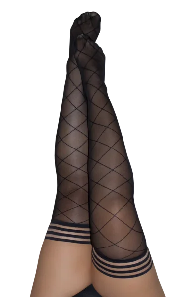 Kix'ies Anna Black Diamond Thigh Highs