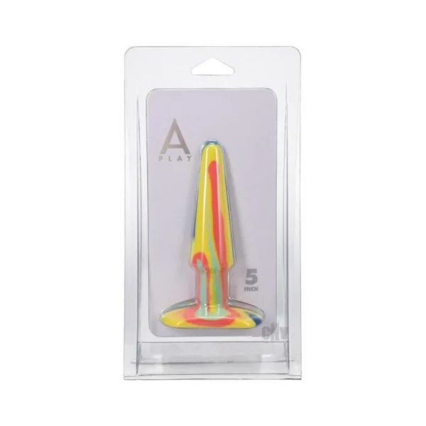 Butt Plugs: A-play Groovy 5 In. Silicone Anal Plug Sunrise
