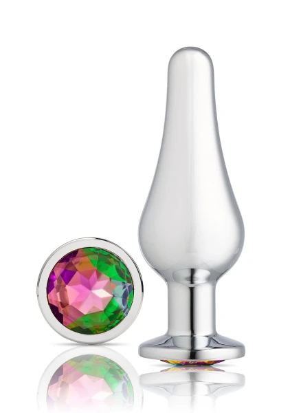 Cloud 9 Novelties Gems Silver Chrome Tall  Plug - Small