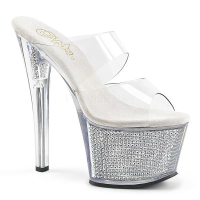 7 inches Heel 2 3 4 inches PF Two Band Slide W Simulated RS Filled BTM