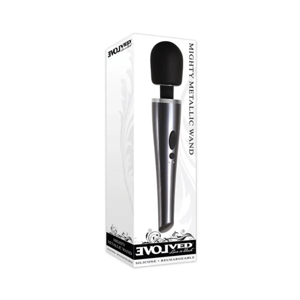 Evolved Mighty Metallic Wand 8 Vibrating Function Usb Rechargeable Cord Included Waterproof — image 6 of 9