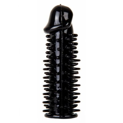 Realistic Spikey Penis Extension Black Penis Extender Sleeve