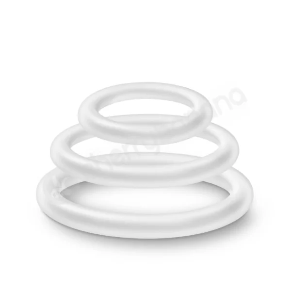 Performance VS4 Pure Premium Silicone White Cock Rings Mixed 3 Pack