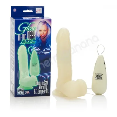 Glow in the dark Life likes Vibrating 6 Emperor Dildo