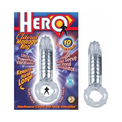 Hero Cockring Clitoral Massager clear