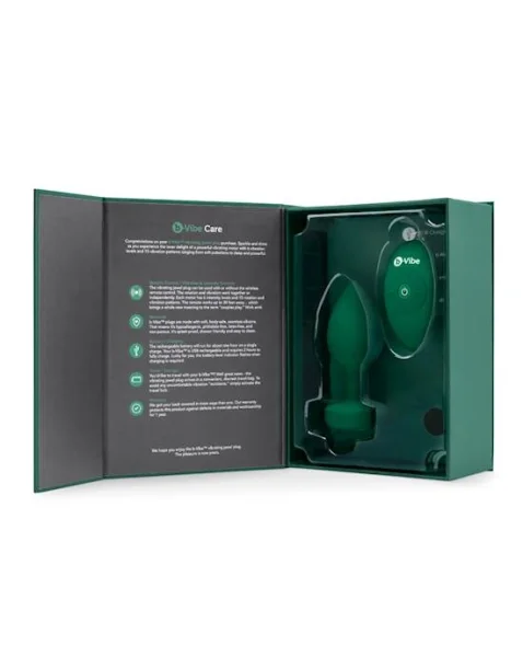 B-vibe Vibrating Jewel Plug - Green - M/l