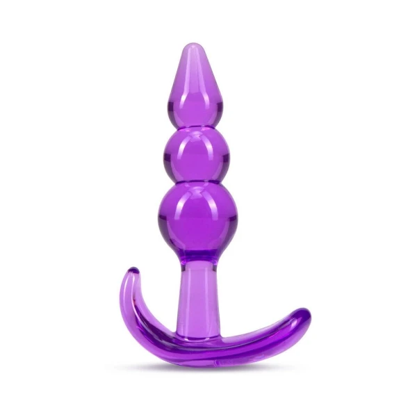 B Yours  Triple Bead Anal Plug Purple