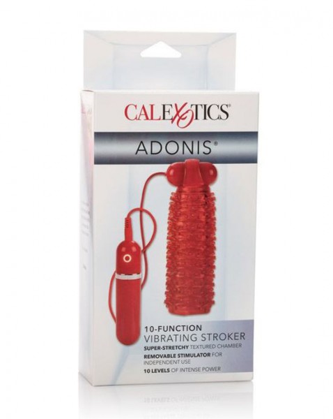 10 Function Adonis Vibrating Stroker Red