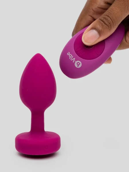 B-Vibe Remote Control Rechargeable Vibrating Silicone Jewelled Butt Plug