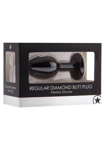 Regular Diamond Butt Plug - Black