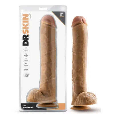 Dr Skin Dr Michael 14 Inch Dildo With Balls Tan