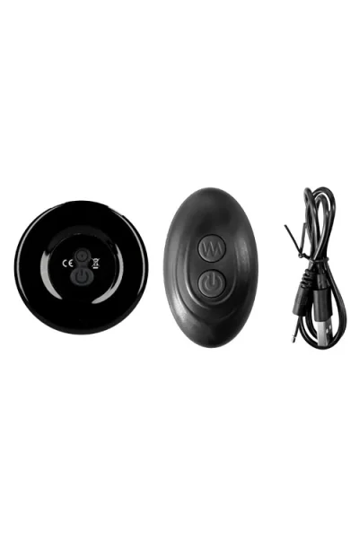 Shots Prickly - 4.33" Handblown Glass Vibrating Anal Plug With Suction Cup and Remote Control