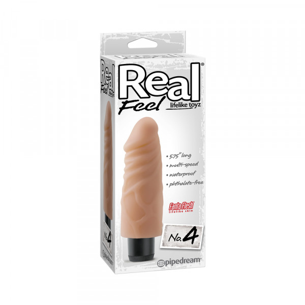 Real Feel Lifelike Toyz No 4 Beige Vibrating Dildo