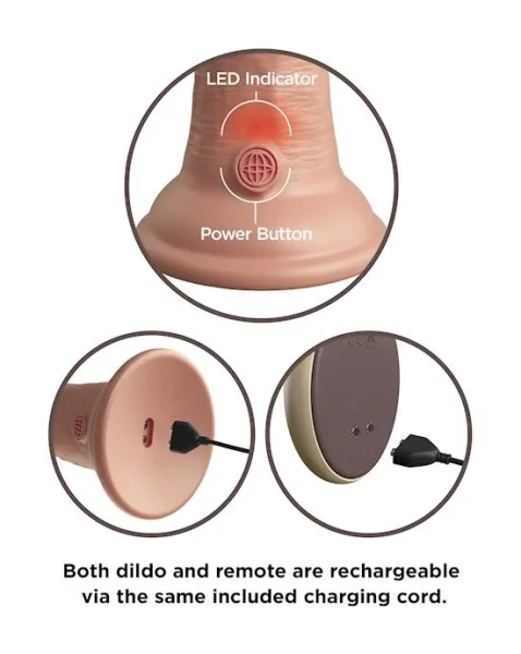 King Cock Elite Dual Density Vibe Silicone Dildo With Remote