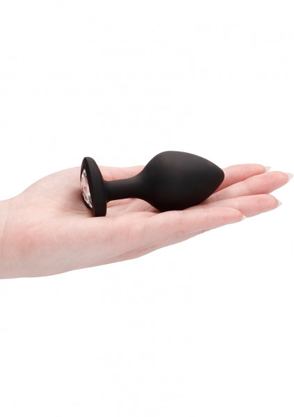 Diamond Heart Butt Plug - Large - Black - Beginner Butt Plug