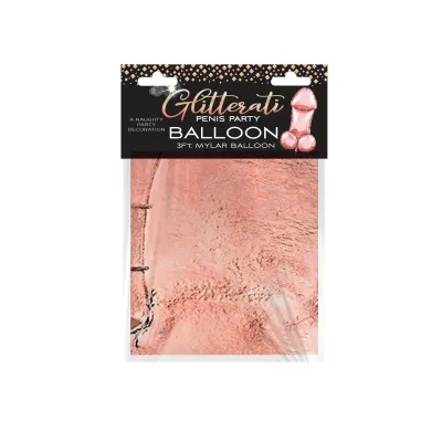 Glitterati Penis Party Balloon Rose Gold