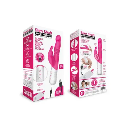Rr Rechargeable Slim Shaft Rabbit Hot Pink Pink