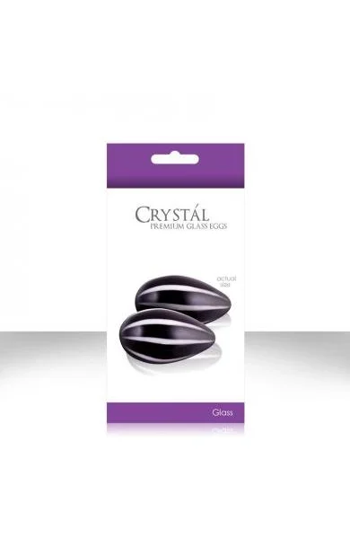 Crystal Premium Glass Eggs Black 1.75 By 1 Inch