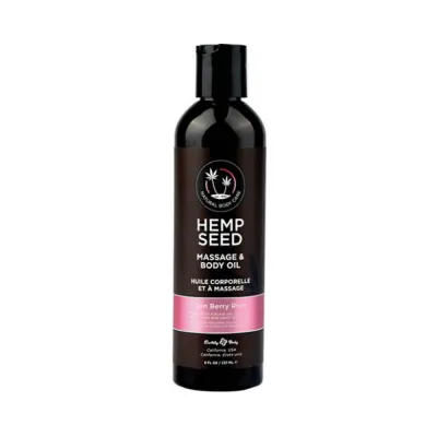 Earthly Body Hemp Seed Massage Body Oil Zen Berry Rose 8 Oz