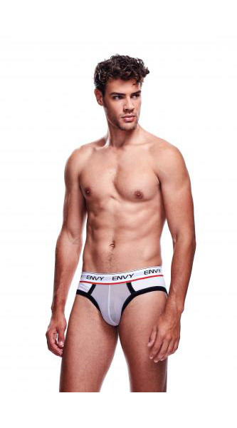 Envy Transparent Men's Brief - White - S/M