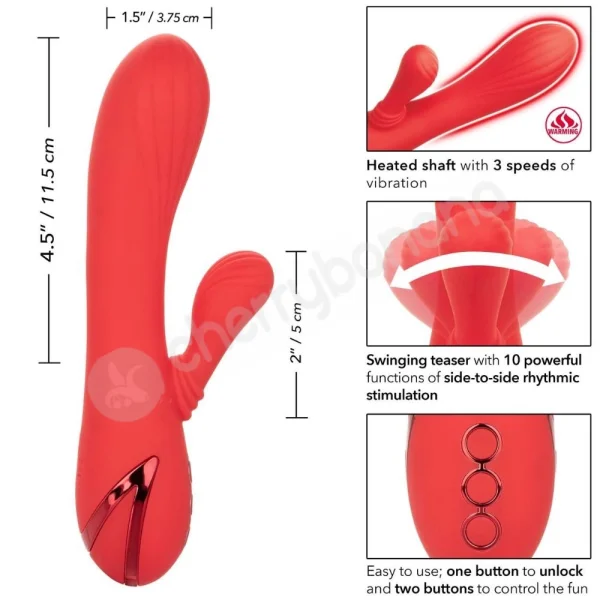 California Dreaming Palisades Passion Heated Vibrator With Side to Side Clit Stimulation