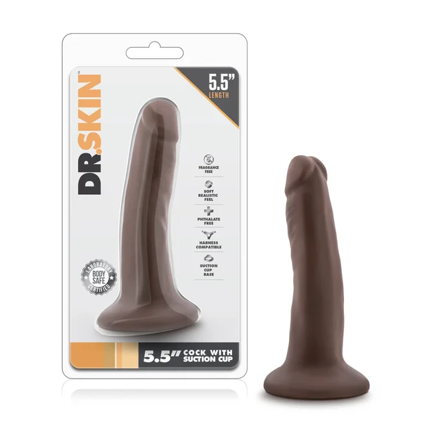 Dr. Skin - 5.5 Inch Cock With Suction Cup - Chocolate — image 9 of 15