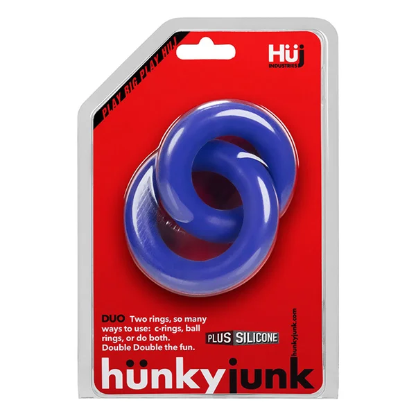 Hunkyjunk Duo Linked Cock Ball Rings - Cobalt — image 6 of 8