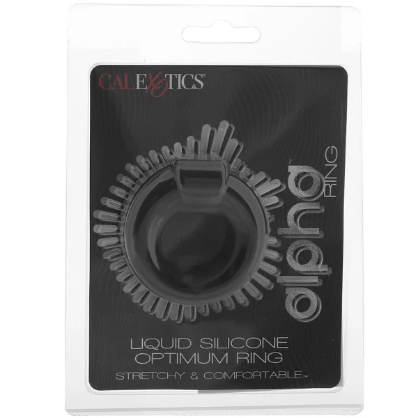 Alpha Liquid Silicone Optimum Cock Ring By CalExotics - Black