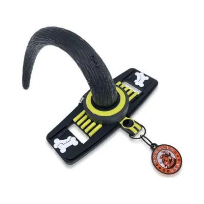 Oxballs Tail Handler Belt Strap With Pup Tail Silicone pvc Yellow