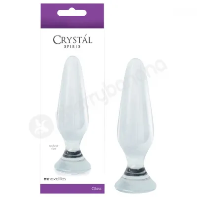 Crystal Spires Clear Smooth Butt Plug