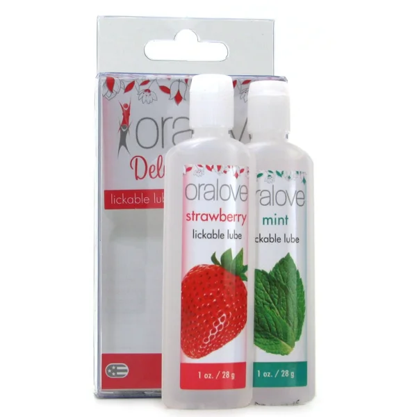 Oralove Delicious Duo Flavored Lube - Strawberry & Mint