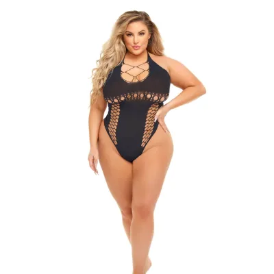 Hot Too Handle Bodysuit Queen Size Black