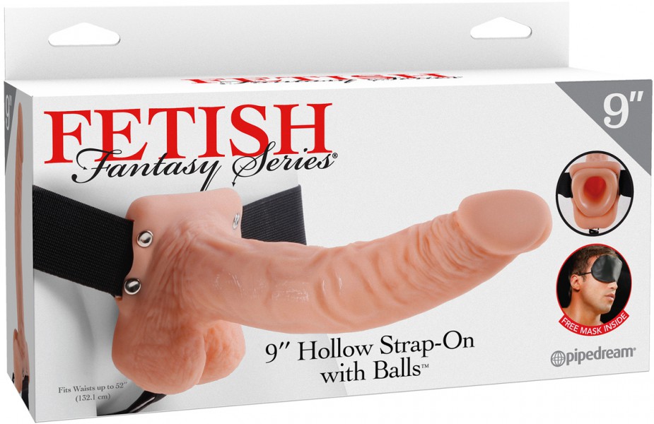 9" Hollow Strap-On with + Balls