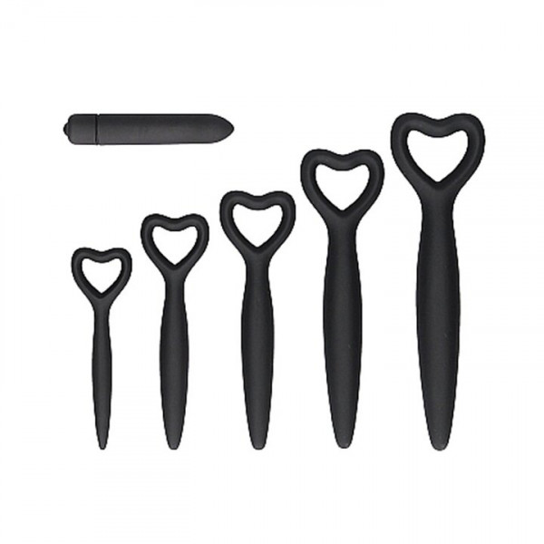 Ouch! 6 Piece Silicone Vaginal Dilator And Bullet Vibrator Set