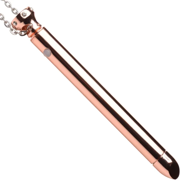 Charmed 7X Rechargeable Stainless Steel Vibrating Necklace - Rose Gold