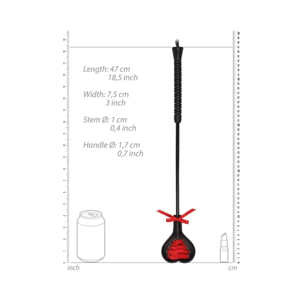 Ouch! Crop Black Heart With Lace - Large